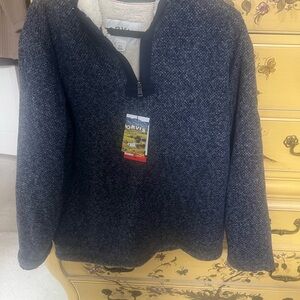 fuzzy lined half zip sweater withh tags new